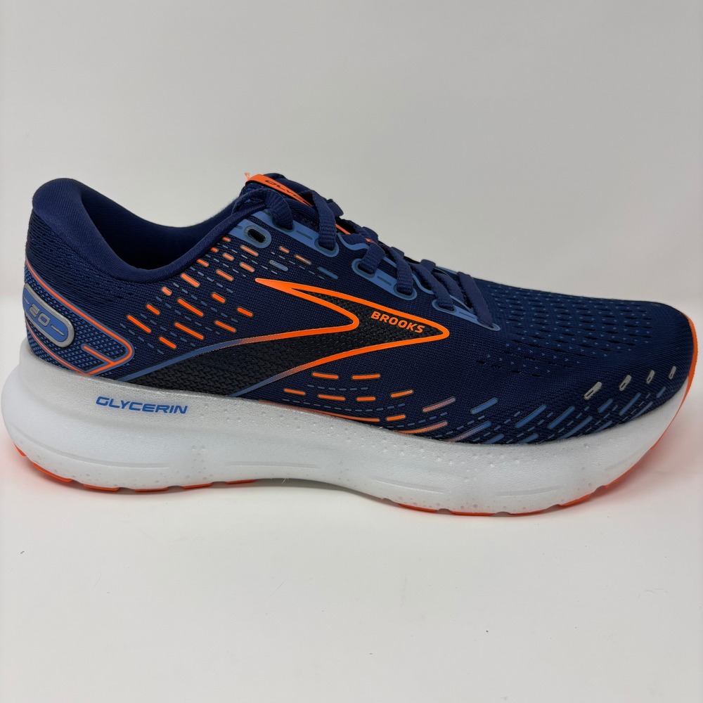 Brooks Glycerin 20 Men's Size 8.5 Blue Orange Running Shoes (1103821D444)